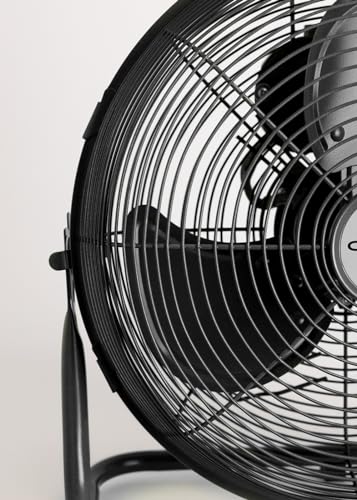 CREATE / AIR FLOOR RETRO/Industrieller Bodenventilator/Schwarzer Ventilator, 12 Zoll, starker Luftstrom, 3 Geschwindigkeiten, leise, leicht, rutschfeste Standfüße
