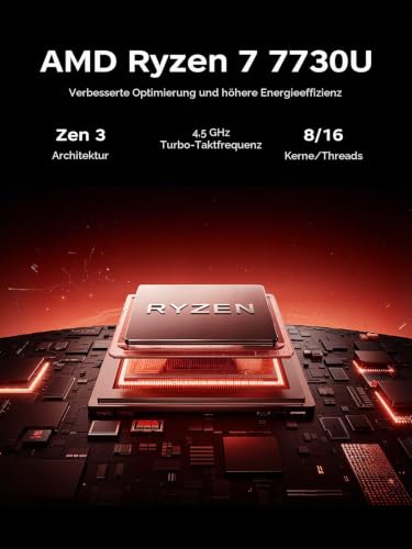 Tivique Gaming Laptop | 15,6 Zoll Notebook | AMD Ryzen 7 7730U | Bis zu 4.5GHz|16GB RAM | 512GB SSD | AMD Radeon | NVMe PCIe 3.0 | WiFi6 | HDMI