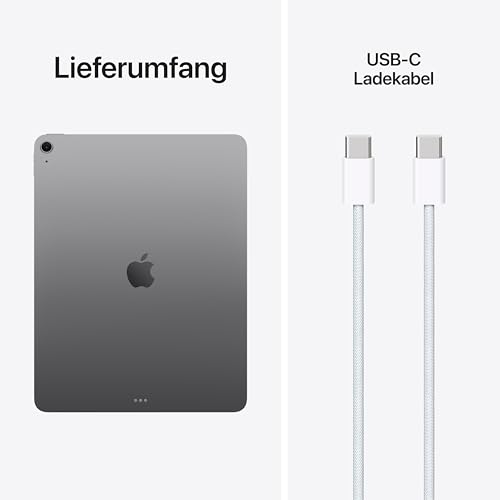 Apple 13" iPad Air (M4): Liquid Retina Display, 128 GB, 12 MP Front‑/Rückkamera, WLAN 7 mit Apple N1, Touch ID, Batterie für den ganzen Tag – Space Grau