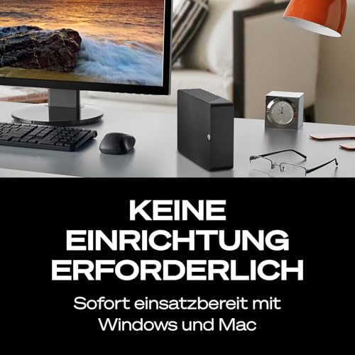 Seagate 20TB Expansion Desktop-Festplatte | USB 3.0 (STKP20000400) | Desktop-HDD für einfaches Backup, Plug-and-Play, Drag-and-Drop, erkennt Windows & Mac automatisch. 2 Jahre Garantie + Rescue