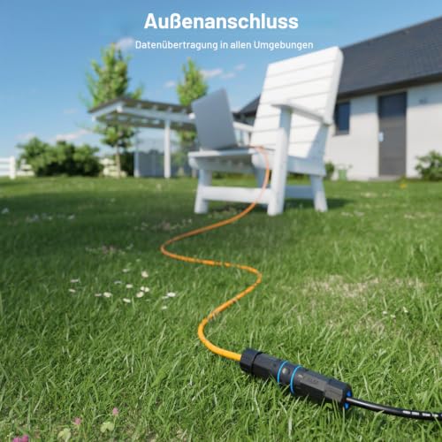 deleyCON CAT6 LSA Outdoor Netzwerkkabel Kupplung IP68, 1 Stück - Schwarz
