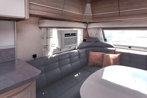 Qlima Qsplit Mini Klimaanlage Wohnwagen & Wohnmobil - 1,46 kW - 5000 BTU - Kühlen & Heizen (560W) - WLAN - Leise & Energieeffizient - 280 m³/h Luftstrom - Für Räume bis 20 m² - DEF - Mini Split - mobi