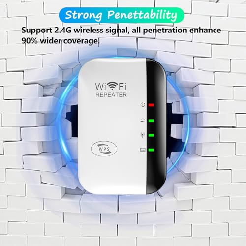 WLAN Verstärker Repeater, WLAN-Extender-Signalverstärker für bis zu 5000 sq.ft, Verstärker mit großer Reichweite und Ethernet-Anschluss, Zugangspunkt, 1-Tasten-Einrichtung, Alexa-kompatibel