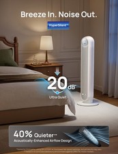 DREO 20Db Leiser Turmventilator, 28 Fuß/S Geschwindigkeit Elektrischer Lüfter mit Fernbedienung...