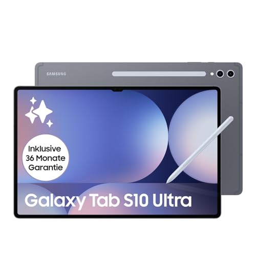 Samsung Galaxy Tab S10 Ultra AI Tablet, Android Tablet, 12 GB RAM, 512 GB Speicher, AMOLED-Display, Antireflexionsbeschichtung, Inkl. S Pen, 5G, Moonstone Gray, 36 Monate Herstellergarantie