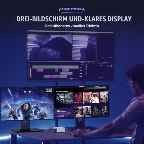 ACEMAGICIAN Vista Mini T8 Plus Mini PC Ιntel Alder Lake-N N95(Bis zu 3,4 GHz), 8GB DDR4 256GB M.2 2280 SSD Micro Desktop Computer Support 3 Displays/HDMIx3 | Kleiner PC für Büro/HTPC