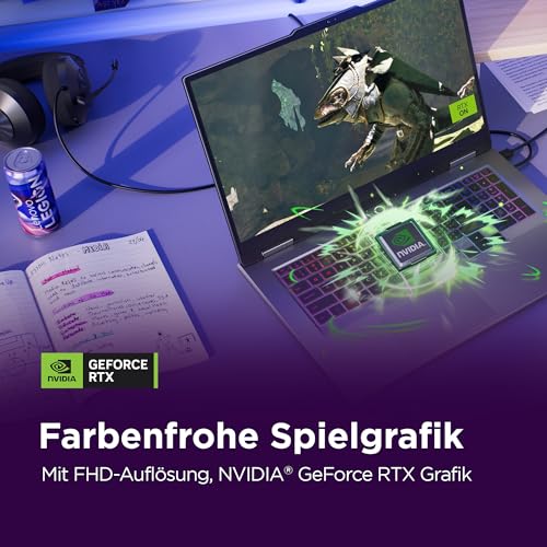Lenovo LOQ Gaming AI Laptop | 17.3" Full HD 165Hz Display | NVIDIA GeForce RTX 5070 | Intel Core i7-14700HX | 16GB RAM | 1TB SSD | Win11 | QWERTZ | 24-Zonen-RGB-Tastatur | Grau | 3 Monate GamePass