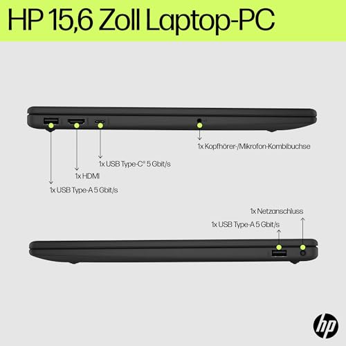 HP Laptop | 15,6" FHD Display | Intel Core i3-N305 | 8 GB DDR4 RAM | 512 GB SSD | Intel UHD Graphics | Windows 11 Home | QWERTZ | Jet Black