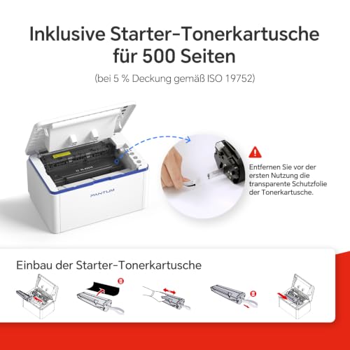 PANTUM BP2309W Laserdrucker Schwarz Weiss, Drucker WLAN, Airprint, Mopria, Klein für Heim & Büro, 20ppm, Inklusive 500-Seiten-Start-Tonerkartusche
