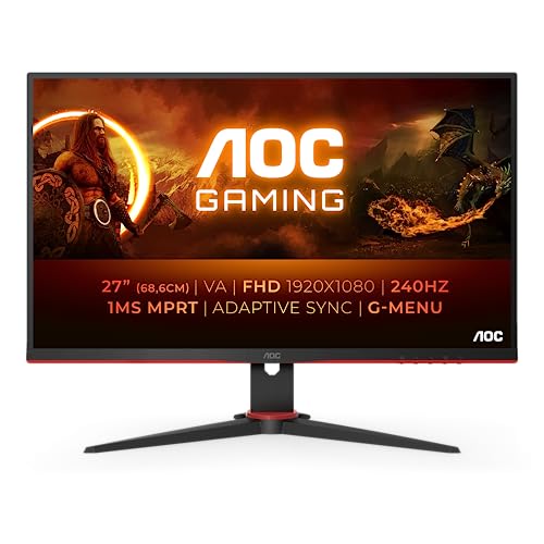 AOC 27G2ZNE/BK 27 zoll FHD Gaming Monitor, 240Hz, VA Panel, 4ms GtG, , FreeSync Premium, (1920x1080 HDMI 2x 2.0 DP 1x 1.4)Schwarz/Rot