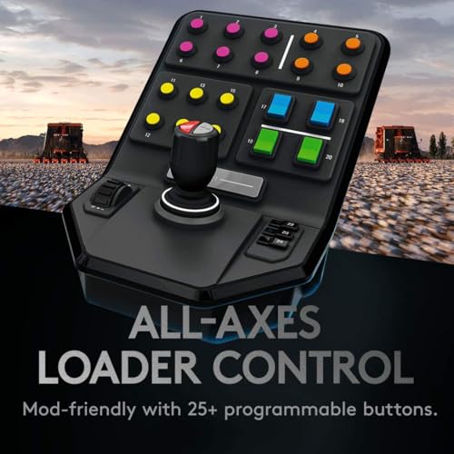 Logitech G Saitek Farm Controller | Farming Simulator Bundle: Lenkrad, Steuerkonsole, Pedale, 900°, 38+ Tasten, USB, PC/Mac - Schwarz