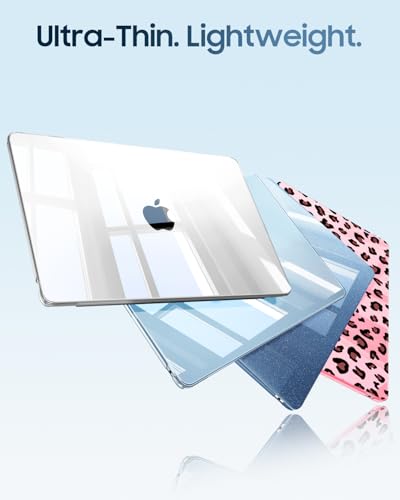 Fintie Hülle Kompatibel mit MacBook Air 13,6 Zoll M5 M4 M3 M2, Transparent | A3449 A3240 A3113 A2681 (2026-2022), Ultradünne Hartschale Schutzhülle Snap Cover