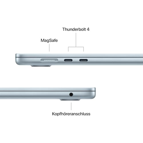 Apple MacBook Air (15", Apple M4 Chip mit 10‑Core CPU und 10‑Core GPU, 16GB Gemeinsamer Arbeitsspeicher, 512 GB) - Himmelblau
