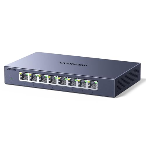 UGREEN 2.5G LAN Switch mit 8X 2.5G Ports, Plug & Play (8-Ports) | Unmanaged Netzwerk Switch für Computer, NAS, Desktop, Schnelle Datenübertragung, lüfterlos und leise, Robustes Metallgehäuse