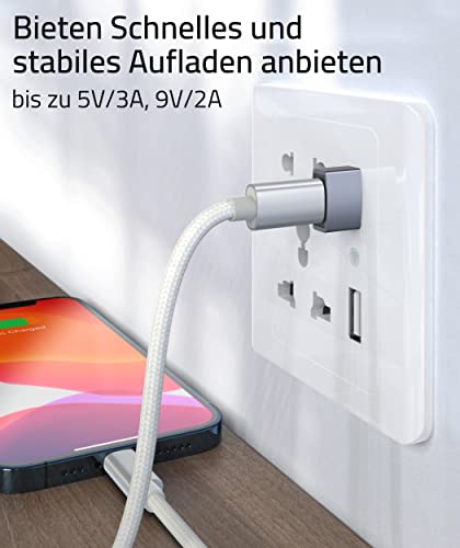 Syntech Adapter USB C auf USB (3er-Pack) [Aluminiumgehäuse,hohe Stabilität] Kompatibel mit AirPods 3,iPad mini/Air, iPhone 16/15/14/13 Pro Max, Apple Watch Series 9/8/7 usw