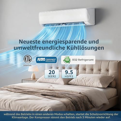 Koioplie Split Klimaanlage 24000 BTU mit WLAN | Inverter-Klimagerät mit App-Steuerung, Heiz- und Kühlfunktion. Für Räume bis 107m² geeignet