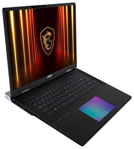 MSI Titan 18 HX AI Gaming-Laptop, 18" UHD+ Mini-LED Display, Intel Core Ultra 9, NVIDIA GeForce RTX 5090, 96 GB DDR5 RAM, 6 TB SSD, Windows 11 Home, QWERTZ Tastatur, Schwarz, A2XWJG-070