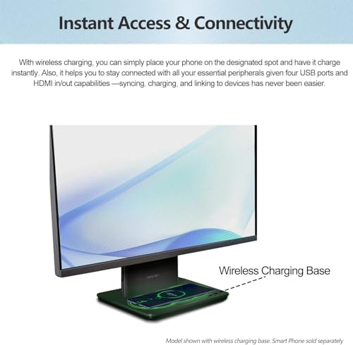 Lenovo IdeaCentre All-in-One Desktop-Computer, 27 Zoll FHD Touch IPS Display, 8-Core Intel Core i5-13420H, 16GB DDR5, 512GB SSD, Office 365 für das Web, Wireless KB & M, Wireless Charging Base, Win 11