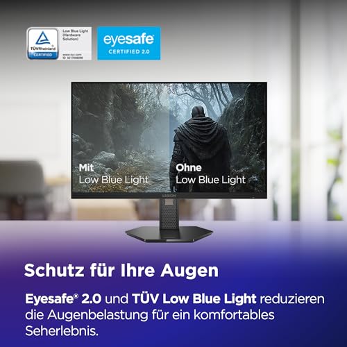 Lenovo Legion 27QD-10 | 27" QHD Gaming Monitor | 240 Hz | 0.5ms | Gaming | 2560x1440 | 2K Auflösung | HDMI 2.1 | DisplayPort | Höhenverstellbar | Entspiegelt | AMD FreeSync Premium | Schwarz