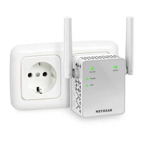 NETGEAR WLAN Repeater EX6120 WLAN Verstärker, AC1200 Dual Band WiFi, Abdeckung 2 bis 3 Räume & 20 Geräte, Geschwindigkeit bis zu 1200 MBit/s, kompaktes Design