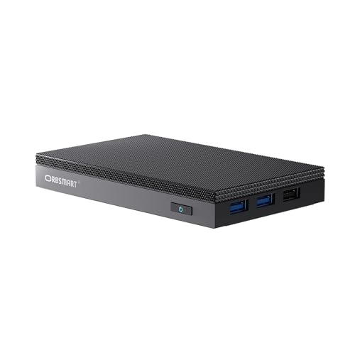 Orbsmart AW-15L Mini-PC Win11 Pro Desktop-PC | Computer | Micro-PC | lüfterlos | stromsparend (Intel N100 CPU, 8GB RAM, 256GB eMMC, USB-C, WiFi 6)