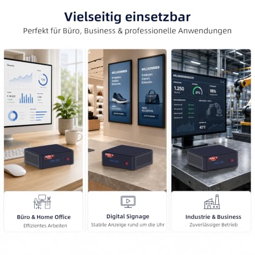 AWOW AK12 Mini-PC, AMD Ryzen 5 R2514 Embedded (4C/8T, bis 3.7 GHz, 15 W), 16 GB DDR4, 512 GB PCIe 3.0 SSD, Radeo Vega Graphics, Dual-4K HDMI 2.0/DP 1.2, USB-C, Wi-Fi 5/BT 5.0, Gigabit LAN