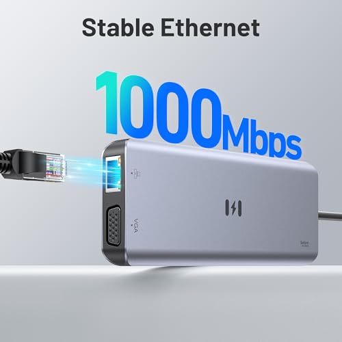 USB C DockingStation 4 Monitore, Dual HDMI DP VGA, für MacBook Dell Hp