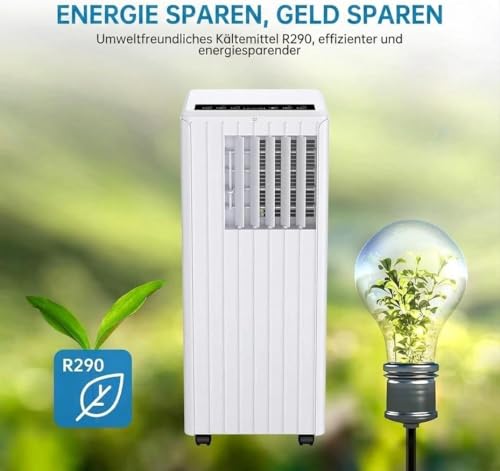 GarveeMore Mobiles Klimagerät 7000 BTU – a++ Energiesparende Klimaanlage Leise (51dB) Für Schlafzimmer & Büro Bis 28m², 3-in-1 Klimagerät Mit Abluftschlauch, Fensterabdichtung, Luftentfeuchter, R290