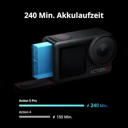 DJI Osmo Action 5 Pro Essential Combo, 4K-Action-Cam für schnellen Start | 1/1,3“ Sensor, 4K/120fps Video, Motivverfolgung, Stabilisierung, Dual OLED Touchscreens, wasserdicht, für Sport und Vlog