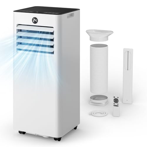 AIRFISH Mobile Klimaanlage 7000 BTU – Leise 4-in-1 Klimaanlage mit LED-Display, Fernbedienung & Rollen | Kühlen, Entfeuchten, Ventilator & Sleep-Modus | Fensterkit inklusive | Für Räume bis 20 m²