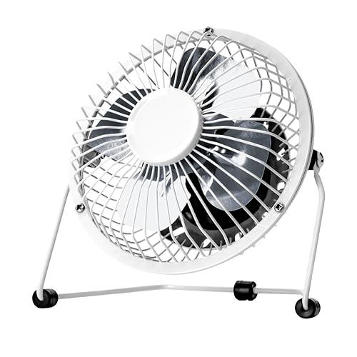 Status USBWHWFAN1PKB4 Tischventilator | 10,2 cm tragbarer Mini-Ventilator | Single Speed kleiner Ventilator | Weiß