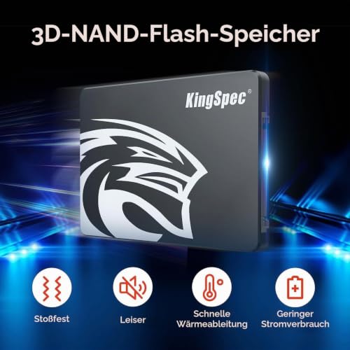 KingSpec 256GB 2.5" SATA Festplatte Intern SSD SATA 3 interne SSD 3D NAND Flash, 2.5 Zoll kompatibel mit Desktop/Laptop