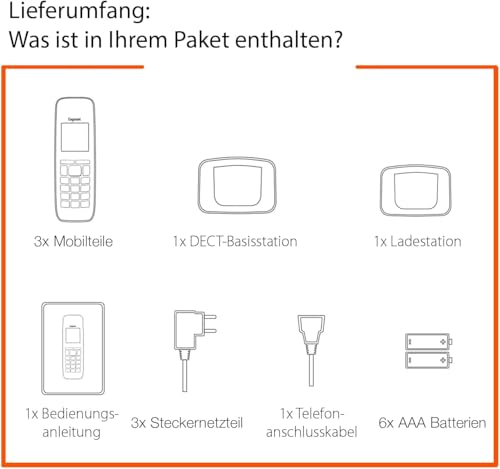 Gigaset AS690A Trio 3 DECT-Telefone mit Anrufbeantworter, Schwarz