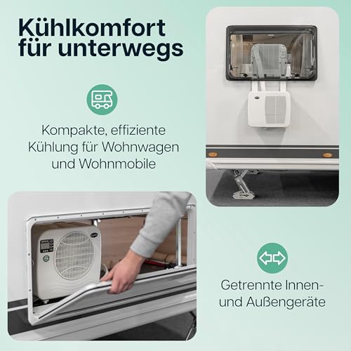 Eurom Klimaanlage AC3201E Weiß für Wohnwagen, Camping, Camper, Caravan | Mobiles Klimagerät mit 2.500–3.200 BTU | Kühlleistung für kompakte Räume | Betriebsspannung 220–240 V