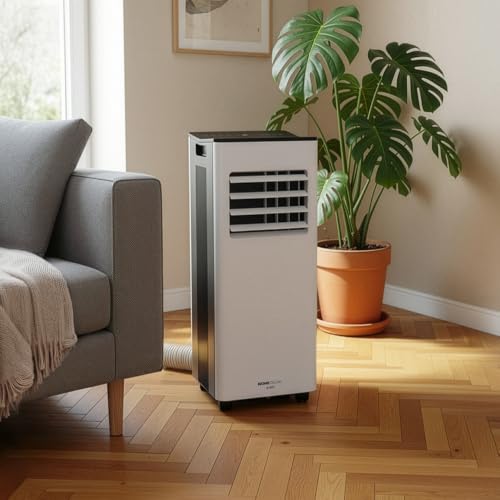 Mobile Klimaanlage 9000 BTU mit Abluftschlauch | 3-in-1 Mobiles Klimagerät | Leiser Betrieb | Digitaldisplay, App und Fernbedienung | Fenster-Installationsset | Timerfunktion | Für Räume bis 30 m²
