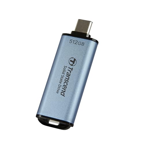 Transcend 512GB ESD300 Portable SSD 1050 MB/s Typ C, Himmelblau, USB-Stick | Externe SSD mit USB 3.2 Gen 2 für iPhone 17, 16, 15, iPad, Mac, Pixel 11, Steam Deck, Android und Smart-TV