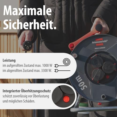 Brennenstuhl Garant V2 IP44 Kabeltrommel 50m outdoor, Kabel: H05VV-F3G1,5