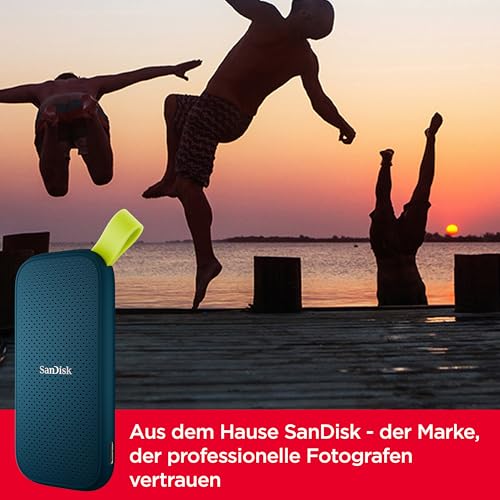 SanDisk Portable SSD 1 TB - bis zu 800 MB/s Lesen - Monterey | Externe SSD, kompatibel mit PC & Mac, automatische Backups, USB 3.2 Gen 2
