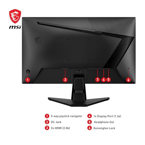 MSI G255F, Rapid IPS-Gaming-Monitor, 24,5" FHD, 180 Hz | 1920 x 1080, 180 Hz, 1 ms (GtG), 99 % sRGB, Adaptive-Sync – DP 1.2a, HDMI 2.0b CEC