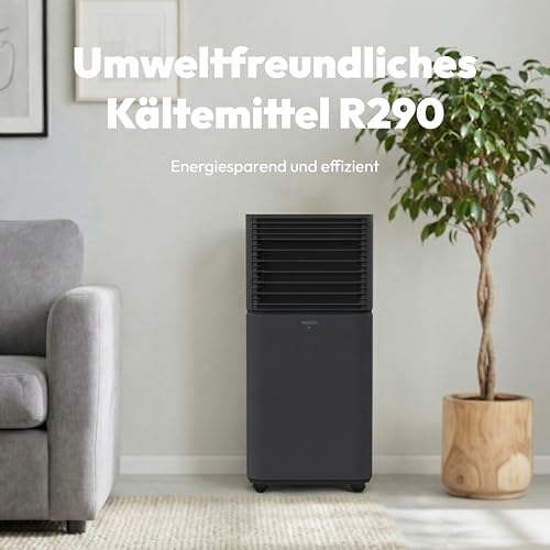 MEDION Smarte Mobile Klimaanlage mit Abluftschlauch P901 (9000 BTU, mobil, inkl. Fensterabdichtung, bis 32m², 3in1,Kühlen Entfeuchten Ventilieren, App- und Sprachsteuerung, Schlafmodus