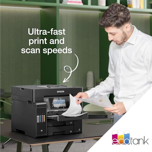 Epson EcoTank ET-5855 Ad inchiostro A4 4800 x 1200 DPI 25 ppm Wi-Fi (Epson EcoTank ET-5855 Colour A4 Multifuncion Printer. Up to 25ppmipm. Print/Copy/Scan. Duplex Print up to 7,500 pages in black and