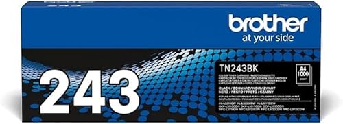 Brother TN-243CMYK Original Tonerkartusche Druckt bis zu 1000 Seiten, cyan, magenta, gelb und schwarz & TN-243BK Original Tonerkassette, schwarz