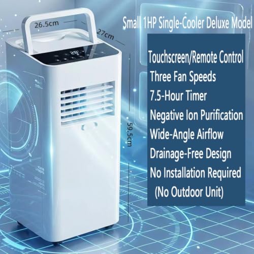 Tragbare Klimaanlage 7000 BTU, schnelle Kühlung für Räume bis zu 300 m², leiser 30dB Schlafmodus, Luftentfeuchter, 24H Timer, Lüftermodus für Zuhause und Büro