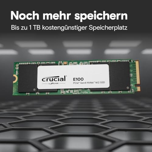 Crucial E100 480GB M.2 PCIe Gen4 NVMe Interne SSD, bis 4.700 MB/s, Laptop und Desktop kompatibel - CT480E100SSD8