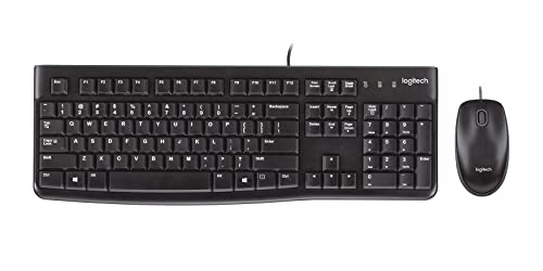 Logitech MK120 Kabelgebundenes Tastatur-Maus-Set | Optische Maus, USB-Anschluss, PC/Laptop, Schweizer QWERTZ-Layout - Schwarz