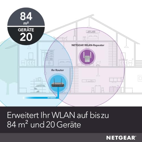 NETGEAR WLAN Repeater EX6120 WLAN Verstärker, AC1200 Dual Band WiFi, Abdeckung 2 bis 3 Räume & 20 Geräte, Geschwindigkeit bis zu 1200 MBit/s, kompaktes Design