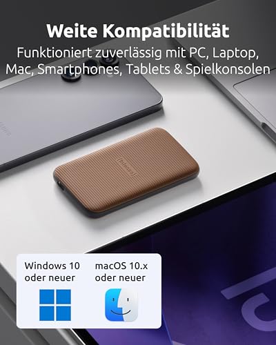 Intenso TX500 Externe SSD 500 GB - USB 3.2 Gen 2x1, bis zu 1000 MB/s, Portable Solid State Drive Festplatte mit USB-C, Kompakter Speicher kompatibel mit Windows, macOS, Android
