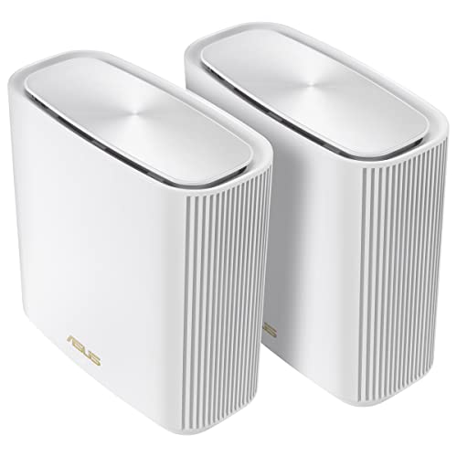 ASUS ZenWiFi XT9 AX7800 2er Set Weiß kombinierbarer Router (Tethering als 4G und 5G Router-Ersatz, Whole-Home Tri-Band AI Mesh WiFi 6 Router System, 2.5G Port, Abdeckung von bis zu 530qm / 6+ Räumen)
