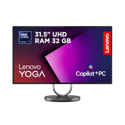 Lenovo Yoga All in One PC | 31.5" UHD Display | Intel Core Ultra 7 258V | 32GB RAM | 1TB SSD | NVIDIA GeForce RTX 4050 | Windows 11 Pro | QWERTZ | grau | inkl. Tastatur & Maus | 2 Jahre Premium Care
