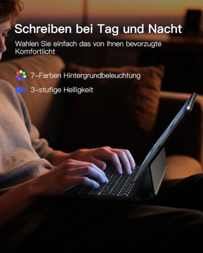 Inateck Tastatur Hülle für iPad Air 11 M4 /M3/M2, Freitragender Ständer